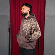 Commons Spider Zip-Up Hoodie Vintage Brown