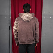 Commons Spider Zip-Up Hoodie Vintage Brown
