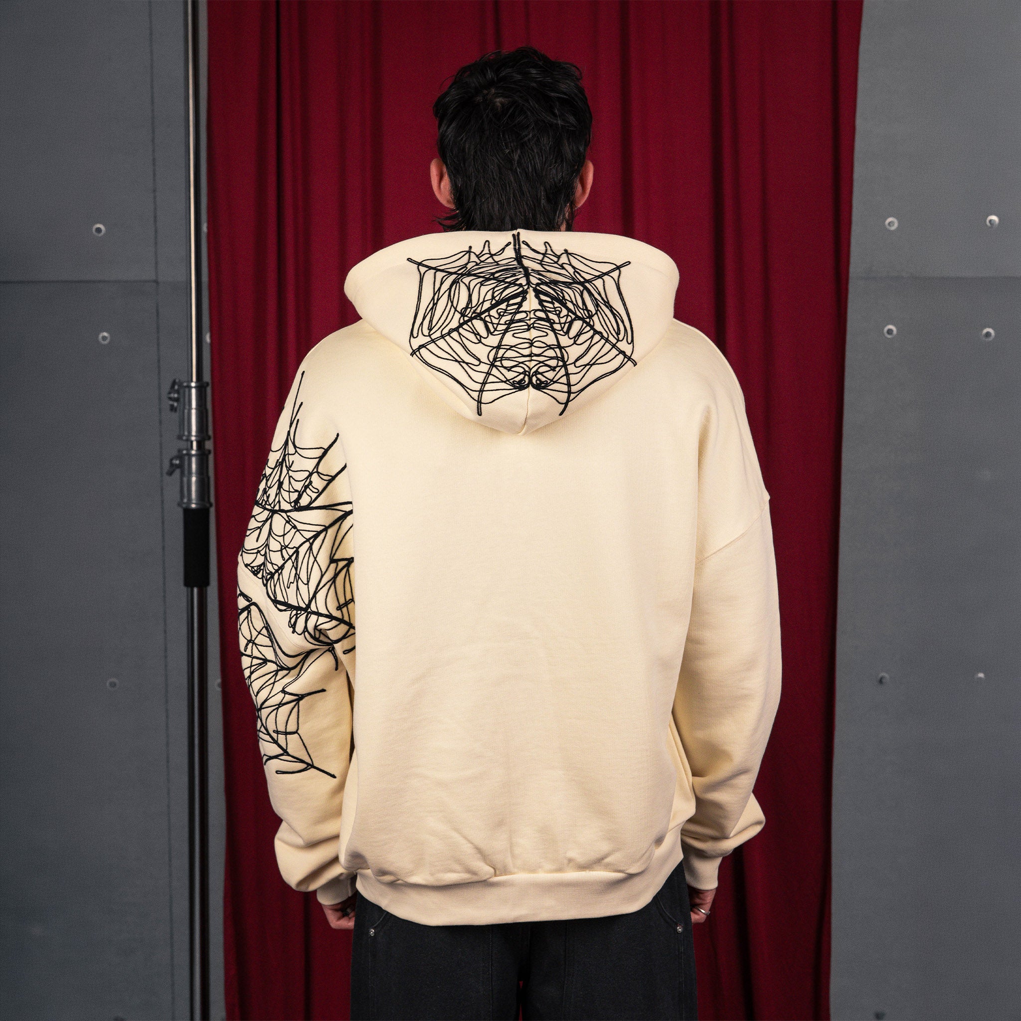 Commons Spider Zip-Up Hoodie Cream