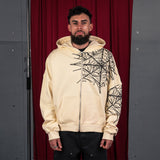 Commons Spider Zip-Up Hoodie Cream