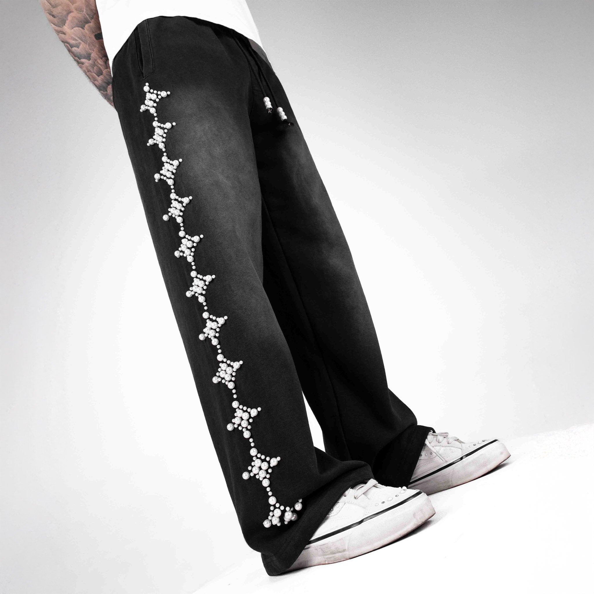 Commons Pearled Star Sweatpants Black