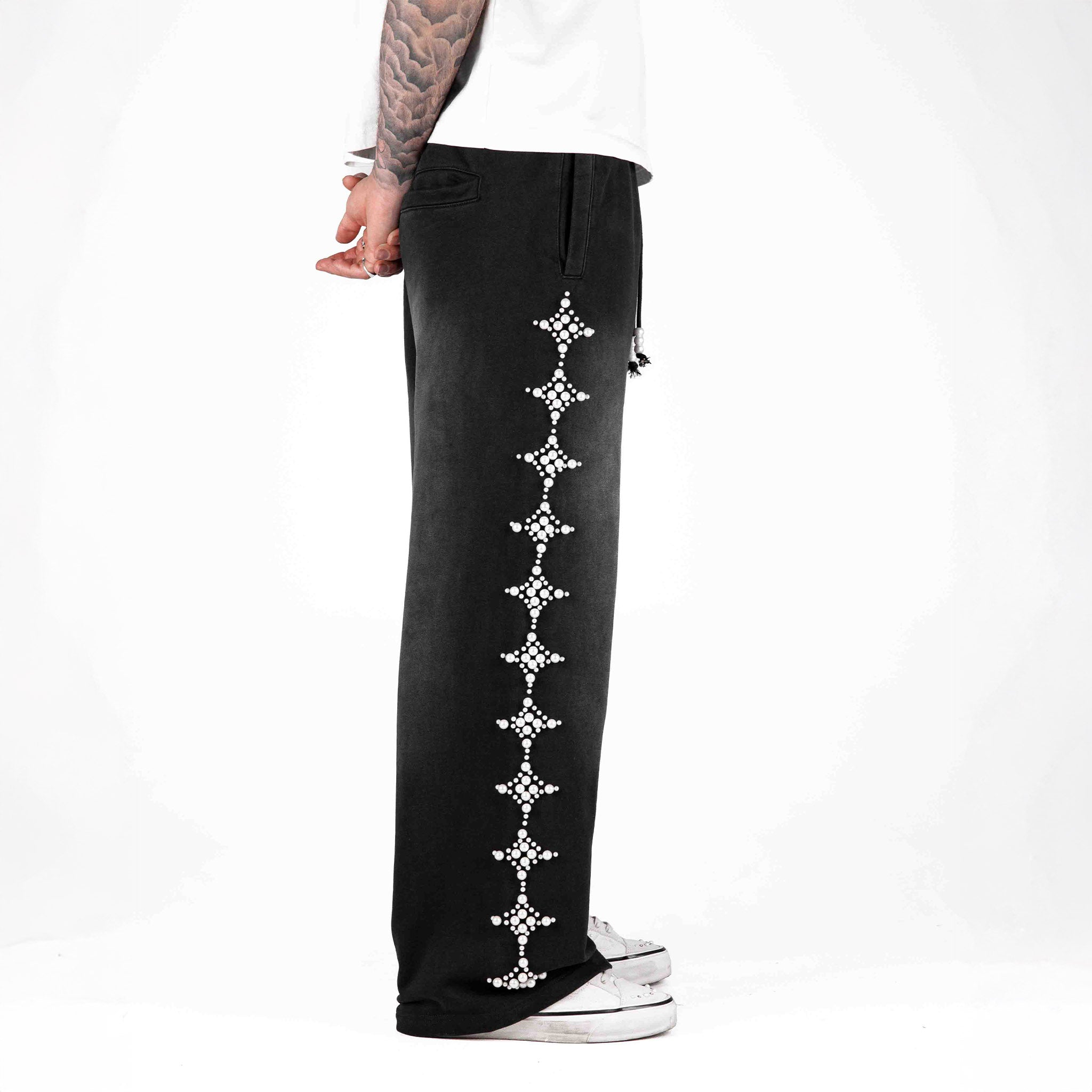 Commons Pearled Star Sweatpants Black