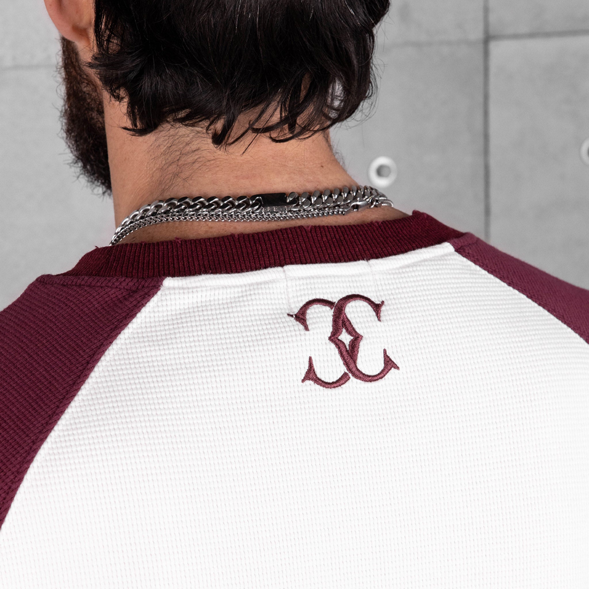 Commons Studios Waffle Thermal Long Sleeve Plum/White