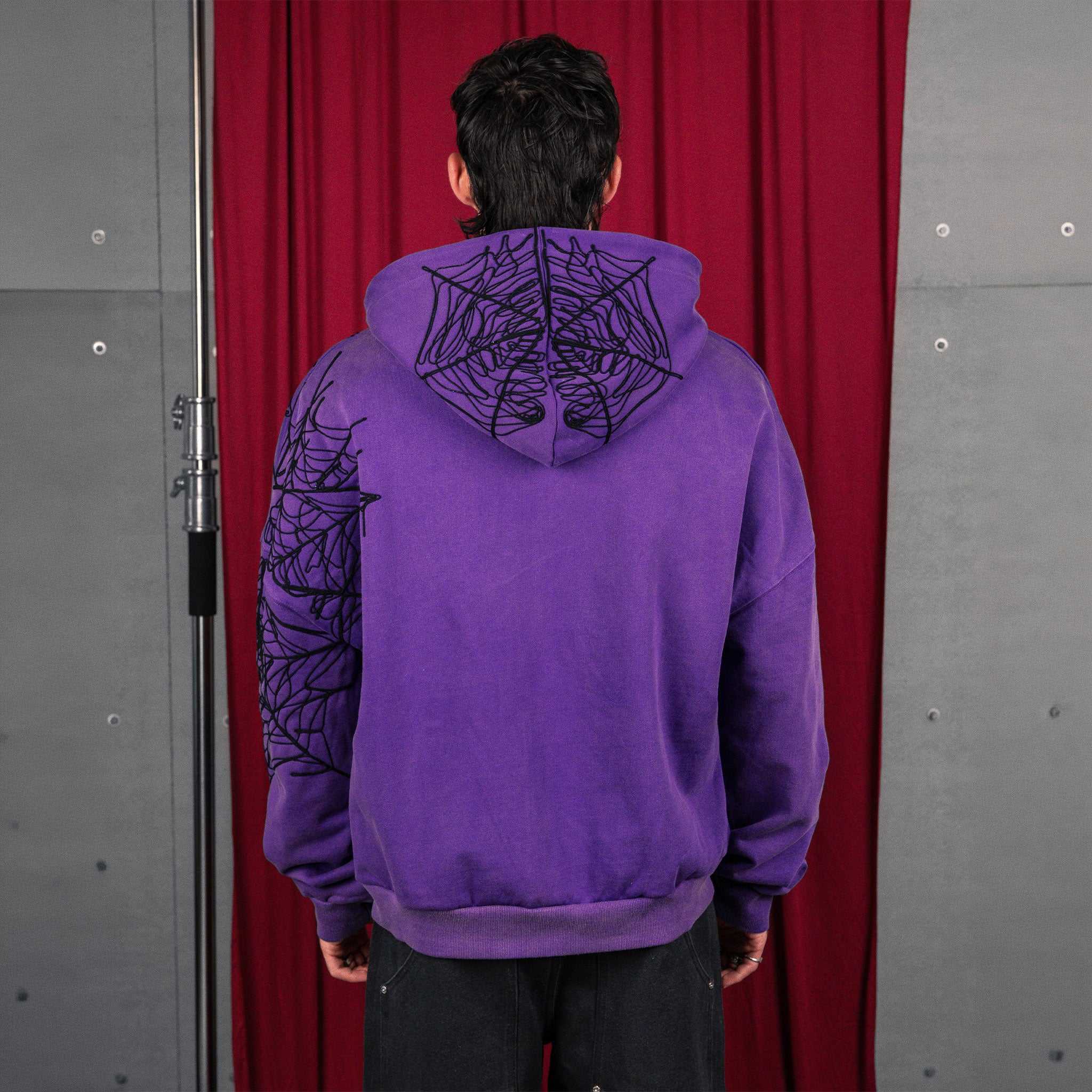 Commons Spider Zip-Up Hoodie Vintage Purple