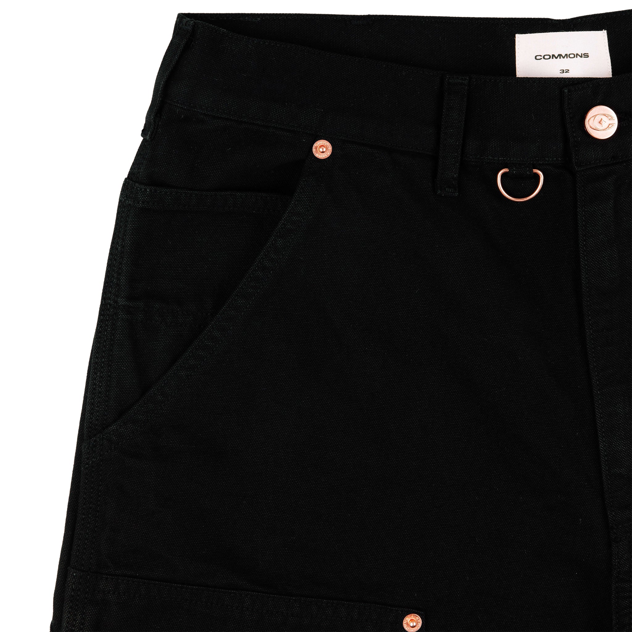 Commons 'Double Knee' Japanese Canvas Short Black - Common Hype