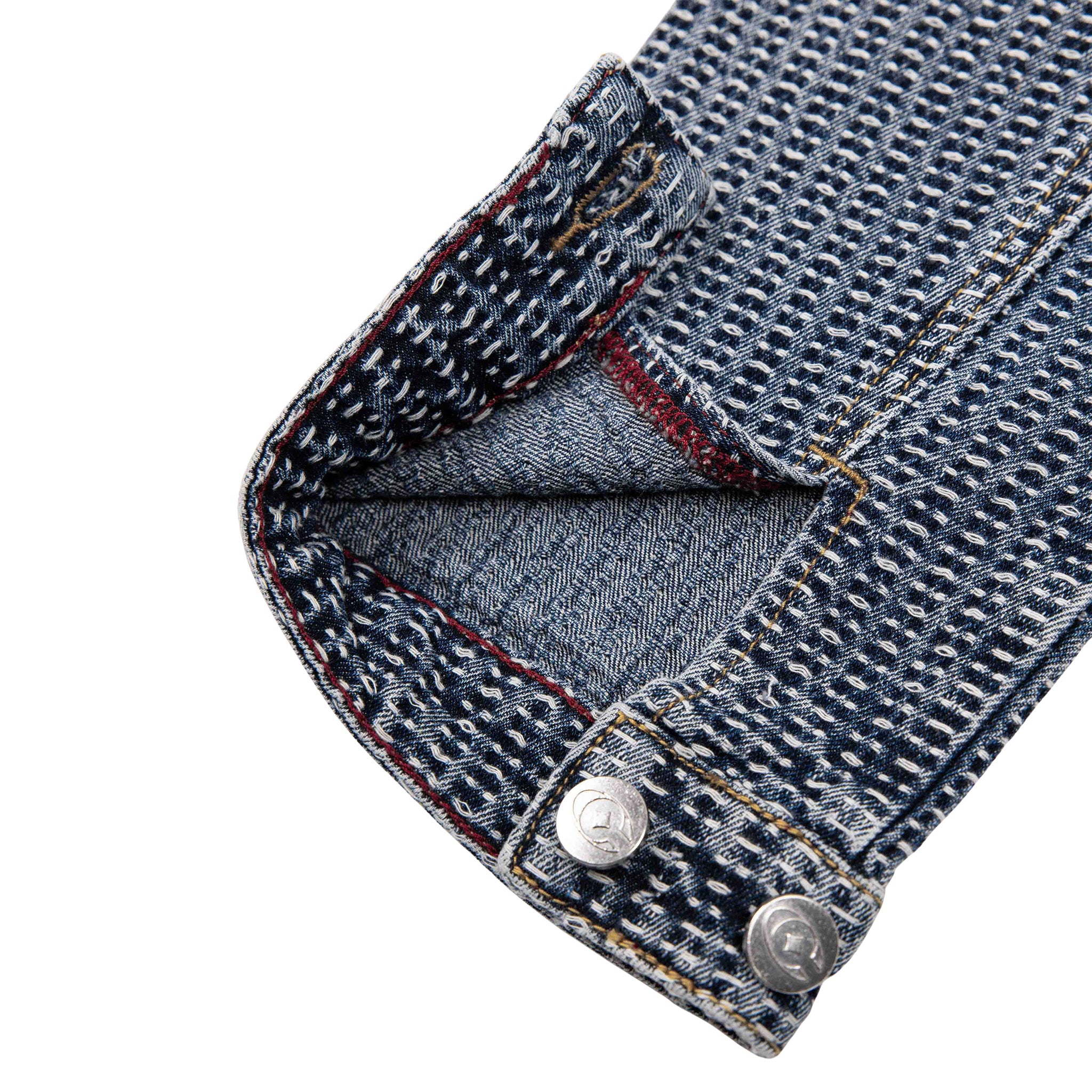 Commons Threaded Denim Jacket Blue - Common Hype