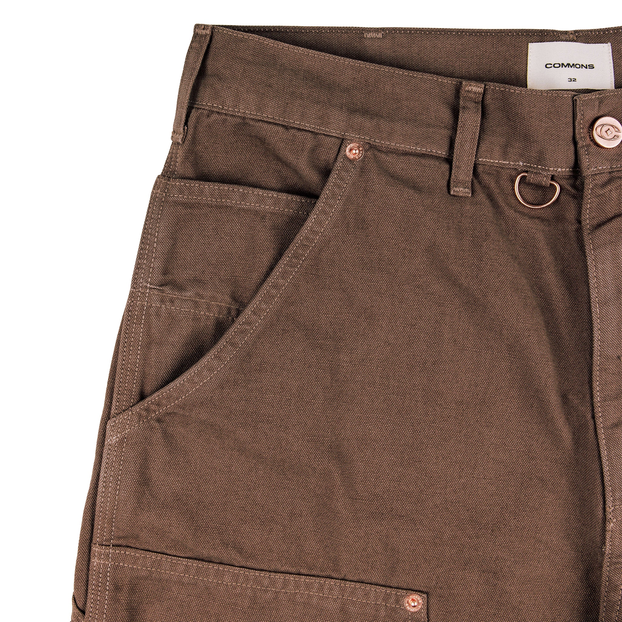 Commons 'Double Knee' Japanese Canvas Short Brown - Common Hype