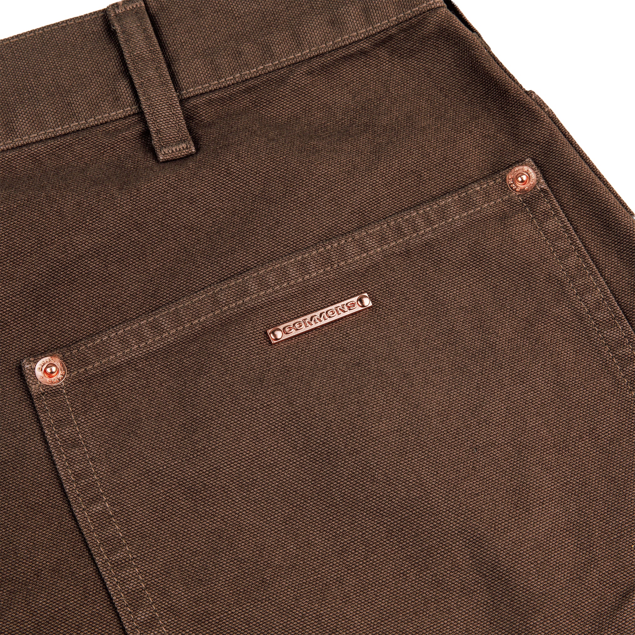 Commons 'Double Knee' Japanese Canvas Short Brown - Common Hype