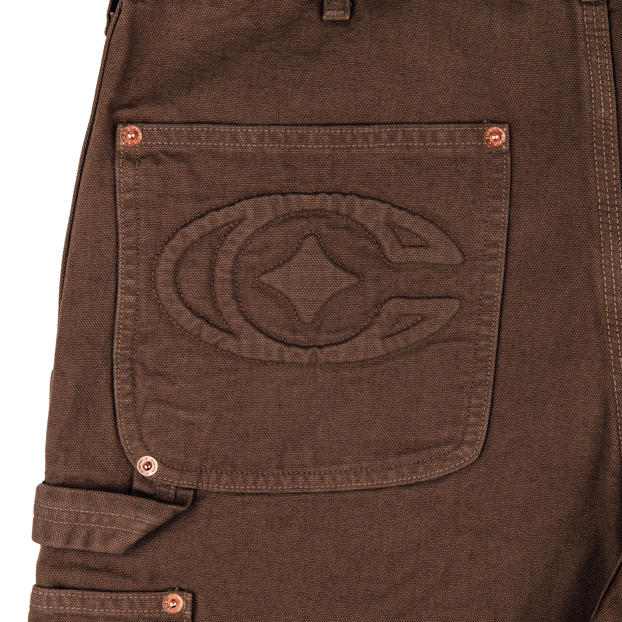 Commons 'Double Knee' Japanese Canvas Short Brown - Common Hype