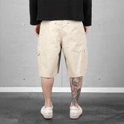 Commons Double Knee Canvas Short Cream - Common Hype