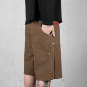 Commons Double Knee Canvas Short Brown - Common Hype