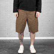Commons Double Knee Canvas Short Brown - Common Hype