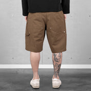 Commons Double Knee Canvas Short Brown - Common Hype