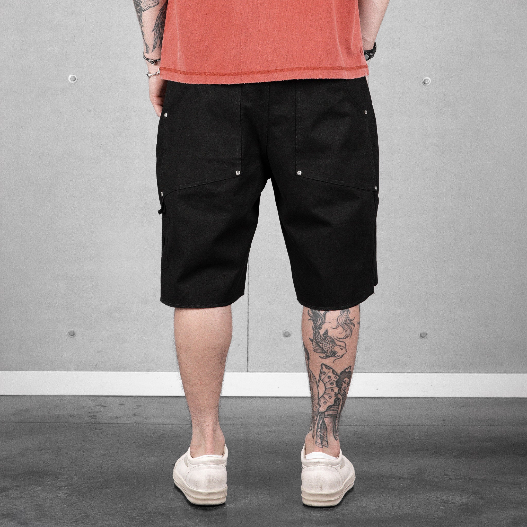 Commons Double Knee Canvas Short Black - Common Hype