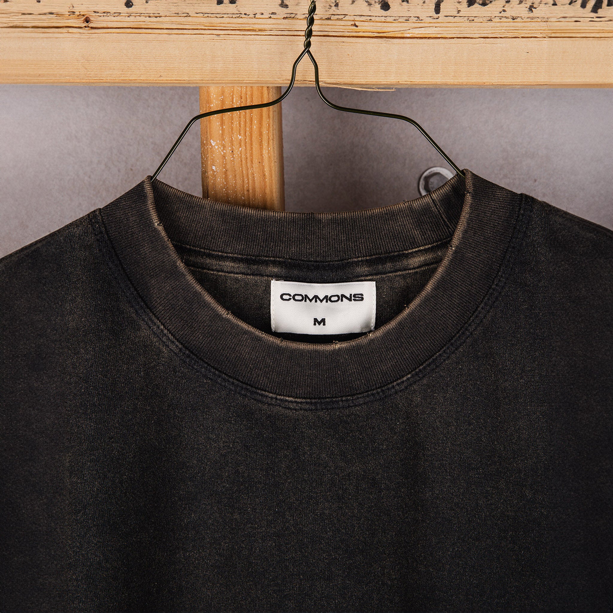 Commons 'Jet' Washed Black Tee