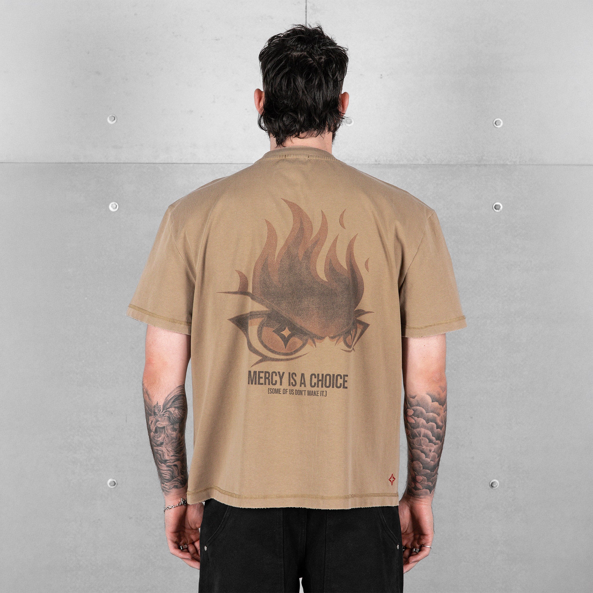 Commons No Mercy Choices Tee Faded Brown - Common Hype