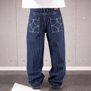 Commons Pinstripe Conductor Denim Pant Midnight Blue - Common Hype