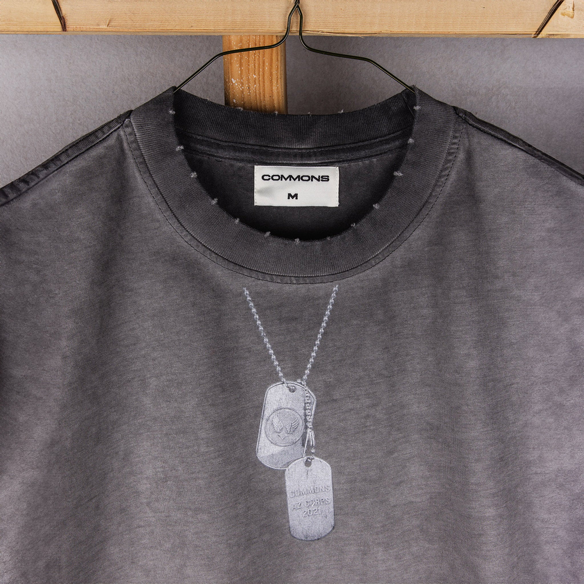 Commons 'Pierced Perspective' Charcoal Tee