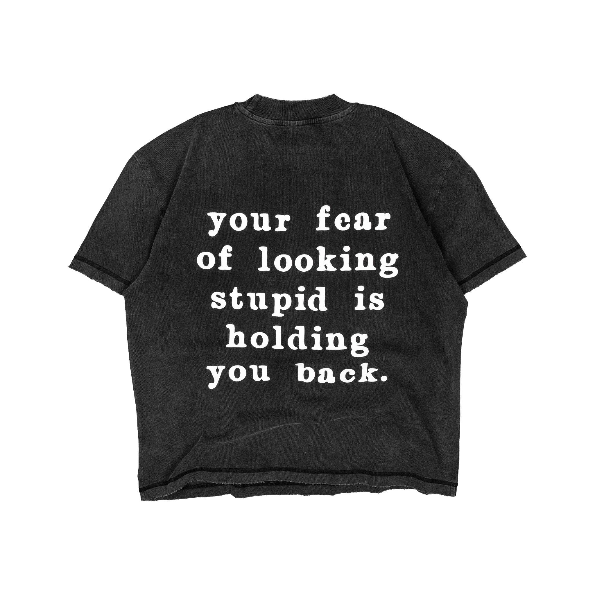 Compliments Fear of Looking Stupid Black Vintage Tee