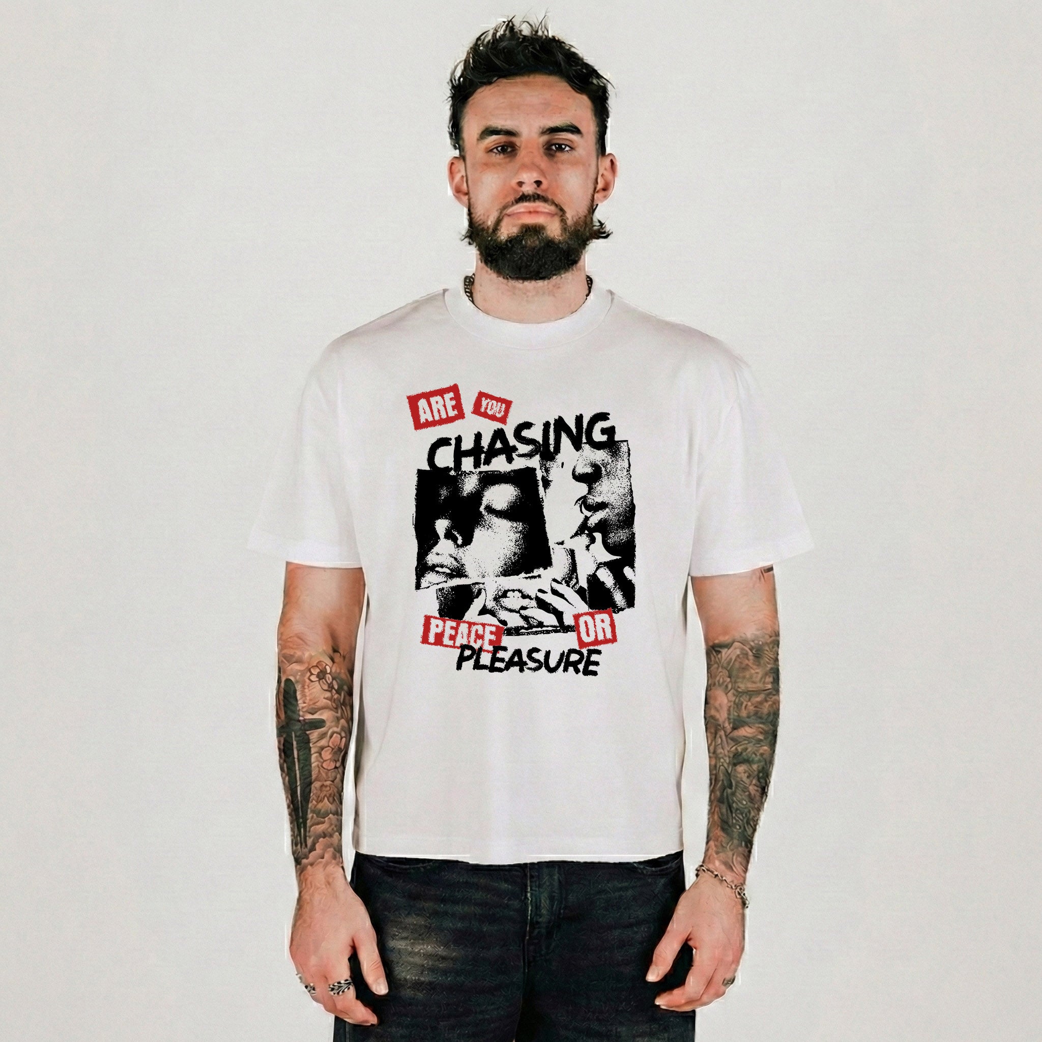 Compliments Peace or Pleasure White Vintage Shirt - Common Hype