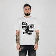 Compliments Who Cares White Vintage Shirt
