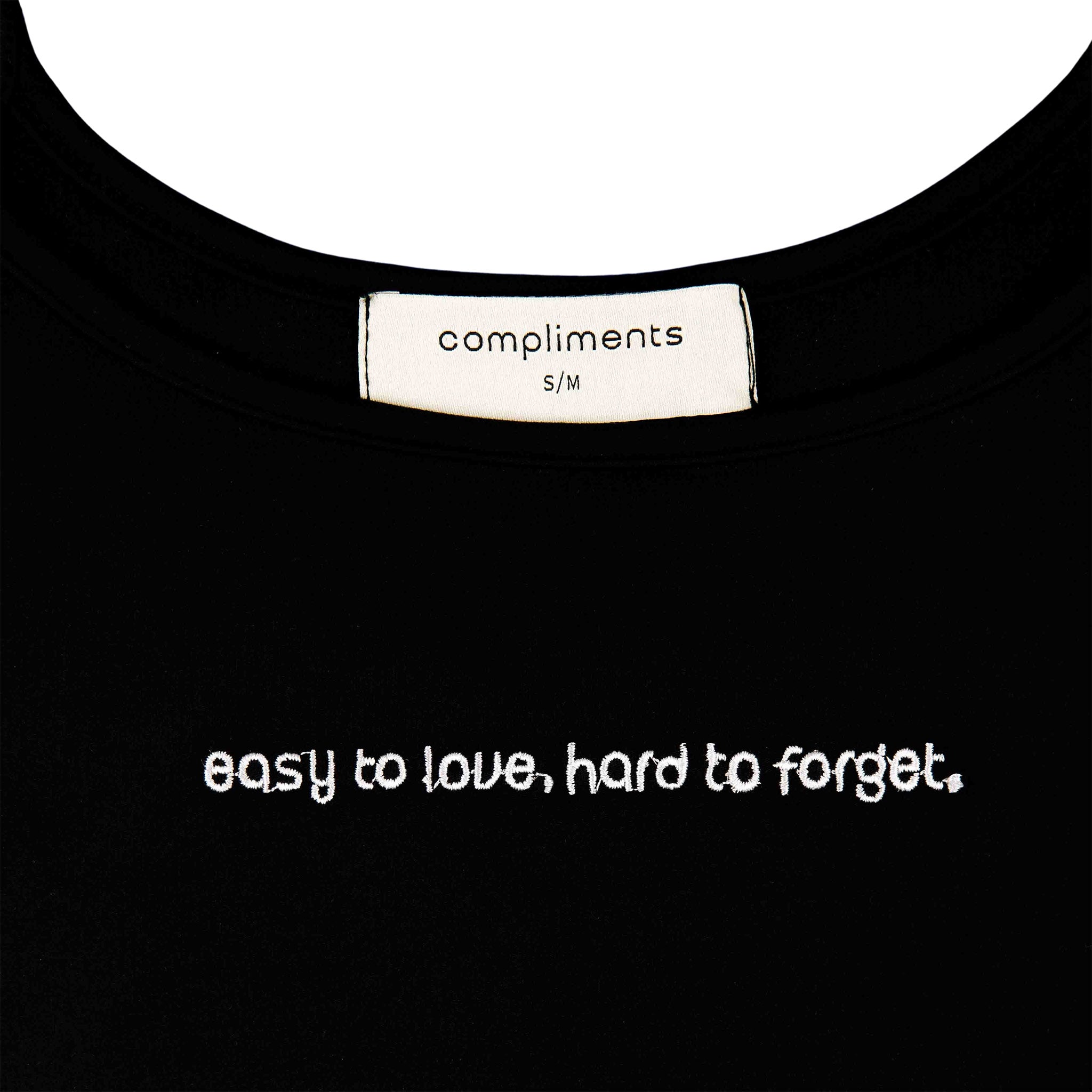 Compliments Easy to Love, Hard to Forget Women's Tank Black - Common Hype