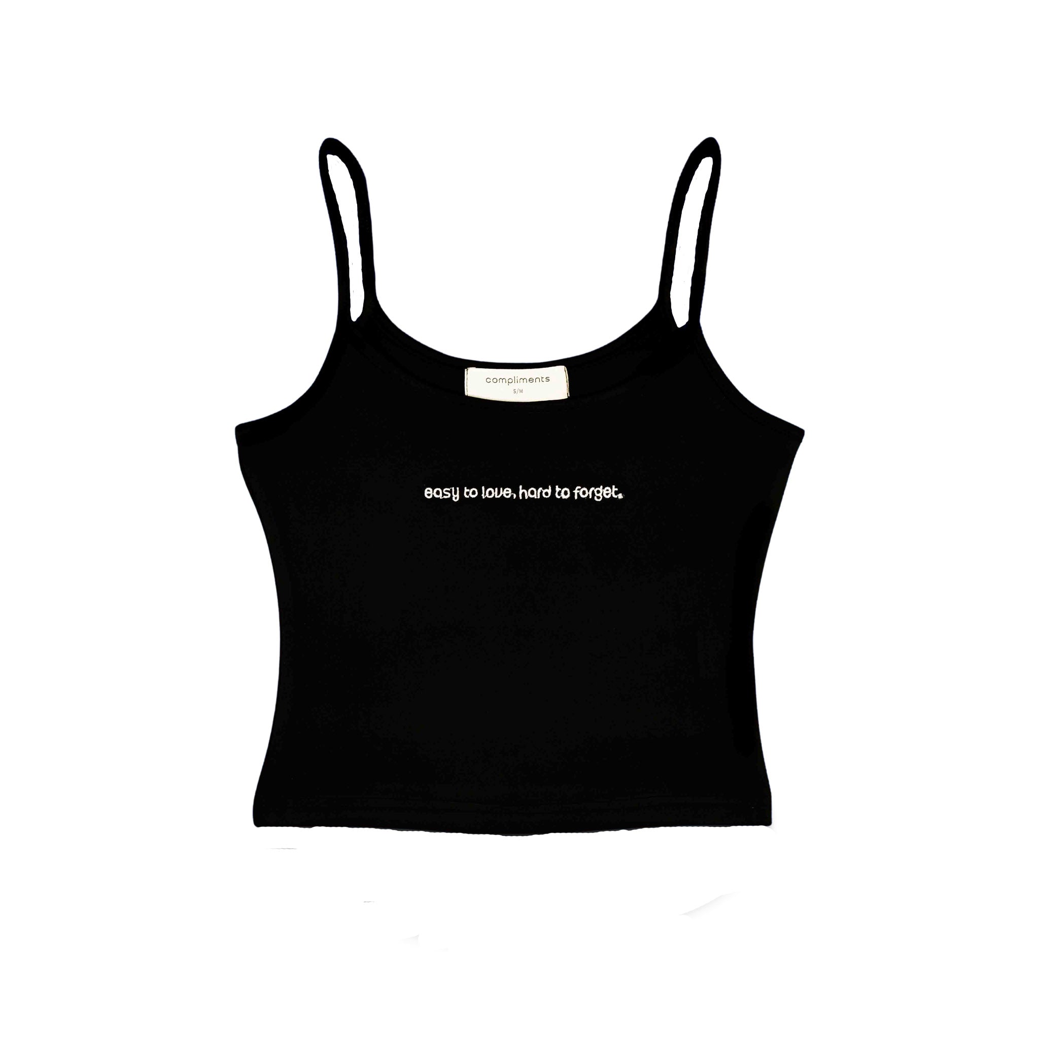 Compliments Easy to Love, Hard to Forget Women's Tank Black - Common Hype