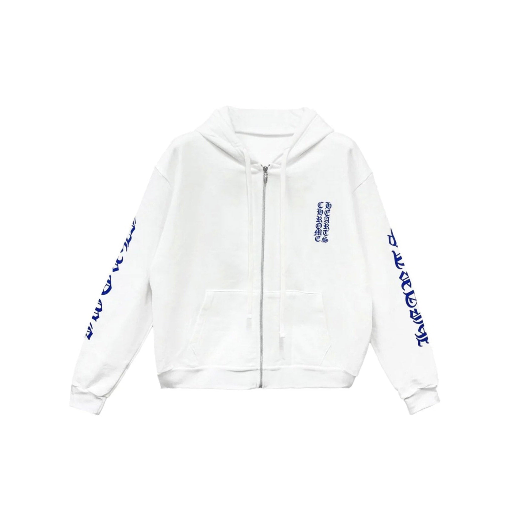 Blue Vertical Logo Zip Up Hoodie - Common Hype