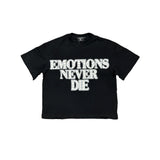 Mixed Emotions End Rhinestone Tee Black