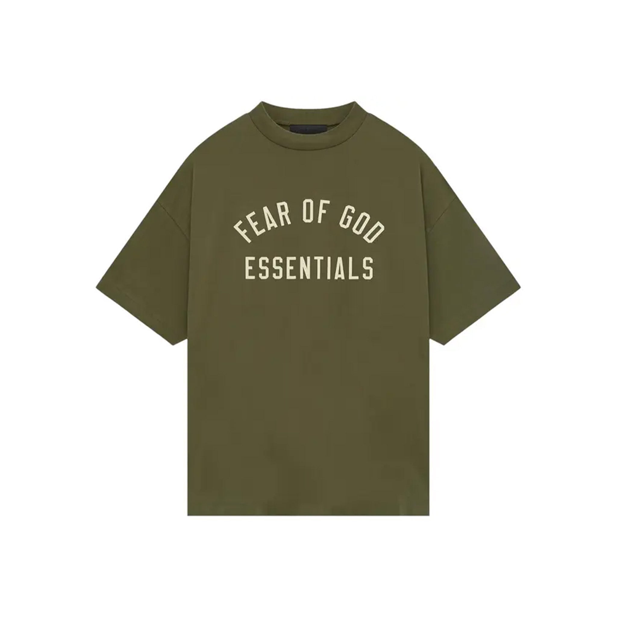 Fear of God Essentials Jersey Crewneck Tee Military Men's (FW24) - Common Hype