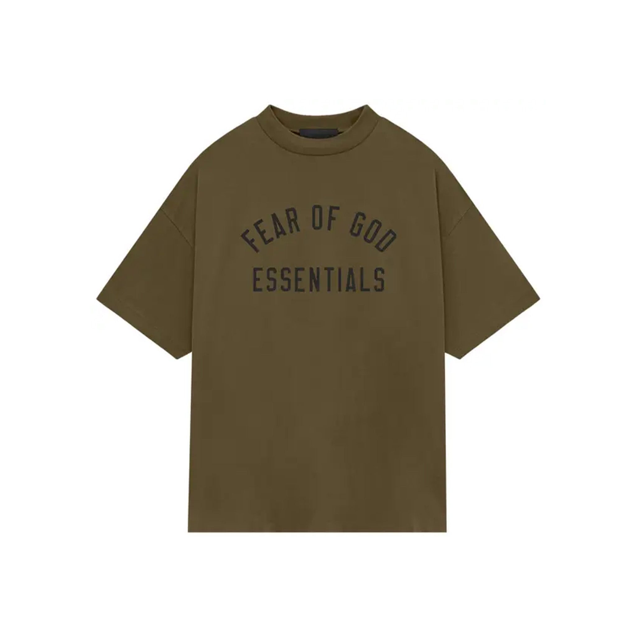 Fear of God Essentials Jersey Crewneck Tee Olive Men's (FW24) - Common Hype