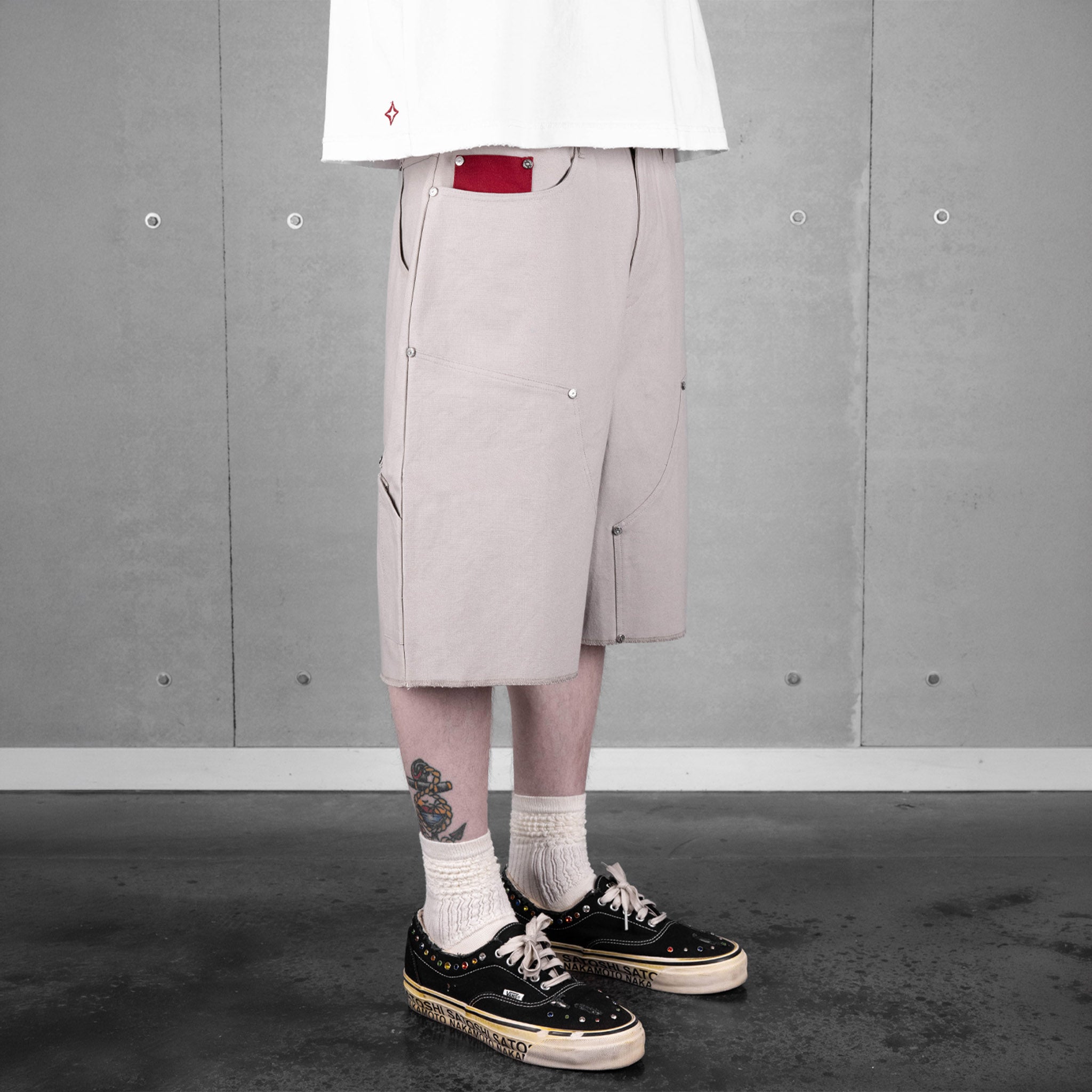 Commons Double Knee Canvas Short Grey