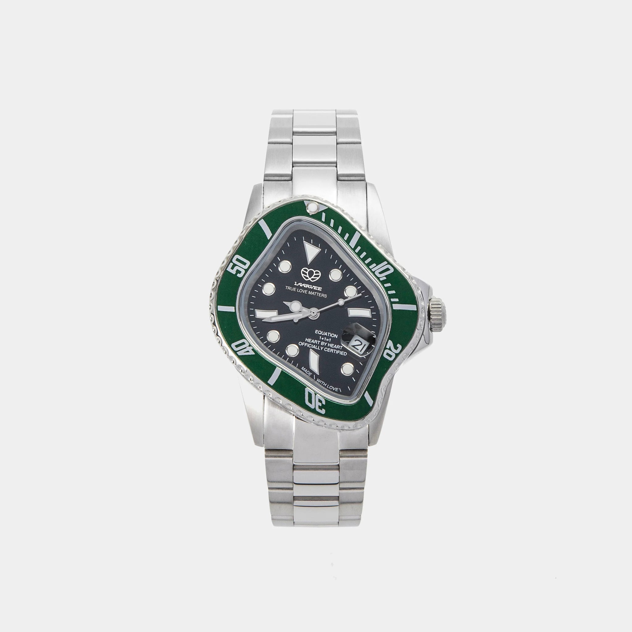 Laarvee Pea 001 Green Bezel & Black Dial Watch - Common Hype