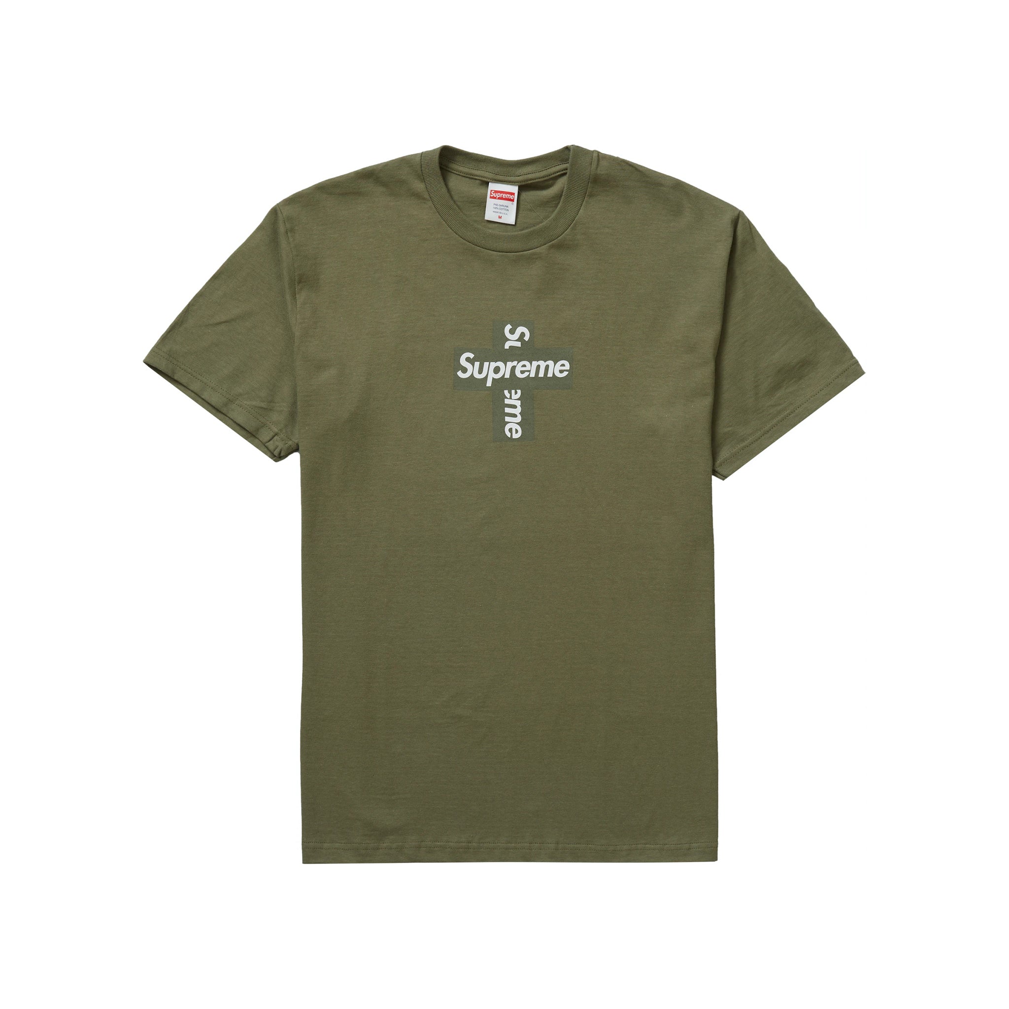 Supreme Cross Box Logo Tee Light Olive – Common Hype