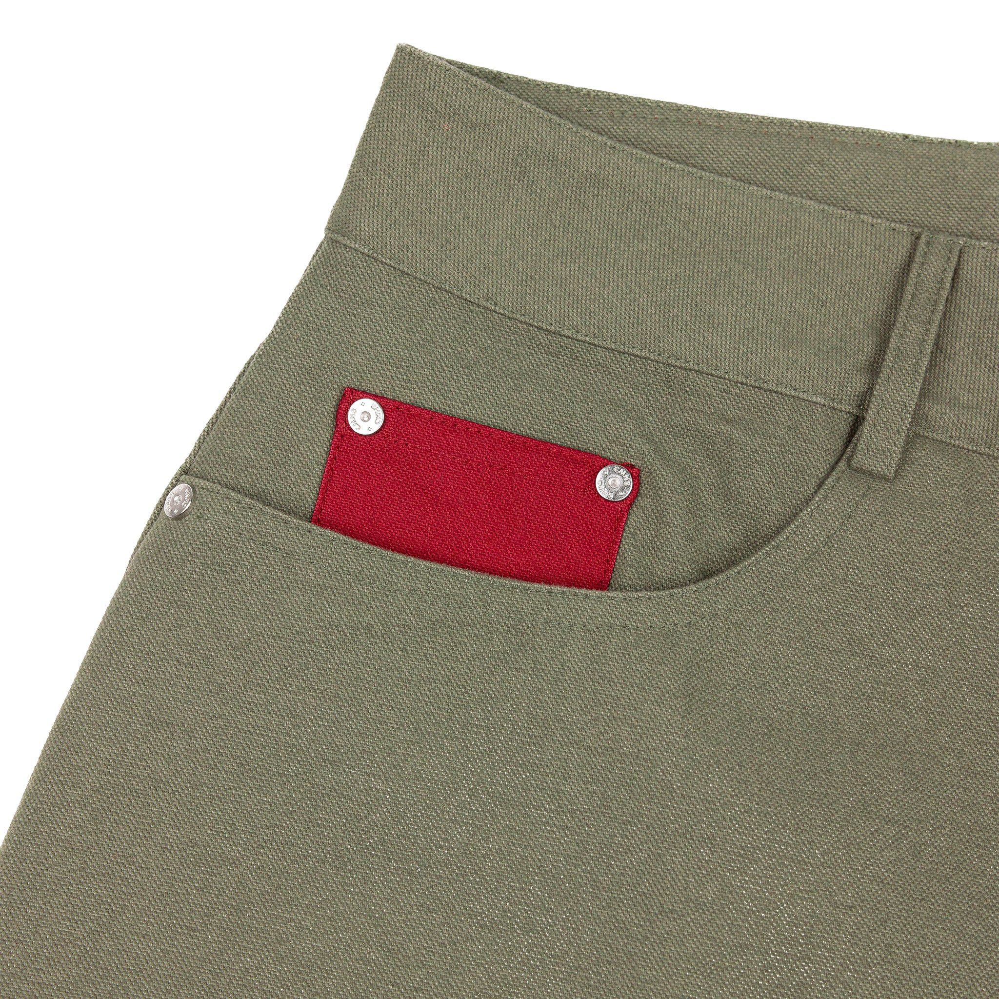 Commons Double Knee Canvas Short Faded Green - Common Hype