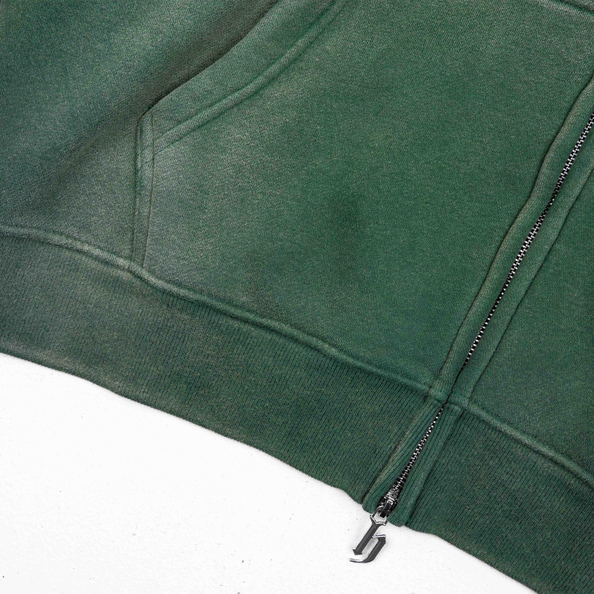 Common Hype Cropped Fleece Zip Up Hoodie Forrest Green - Common Hype