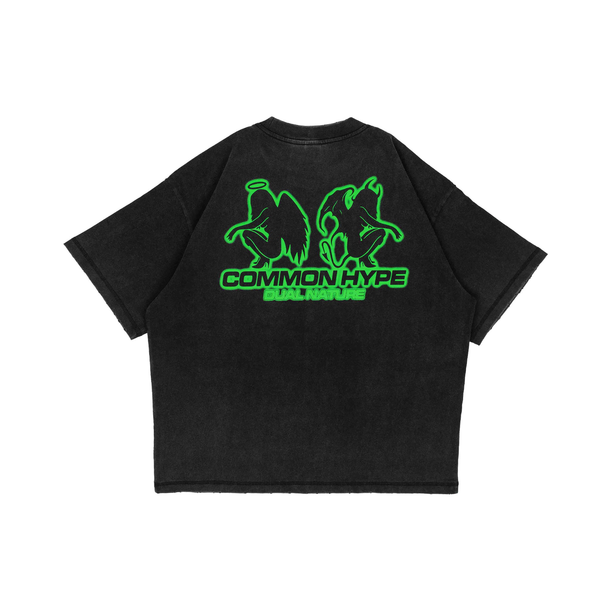 Common Hype Dual Nature Tee Washed Black - Common Hype