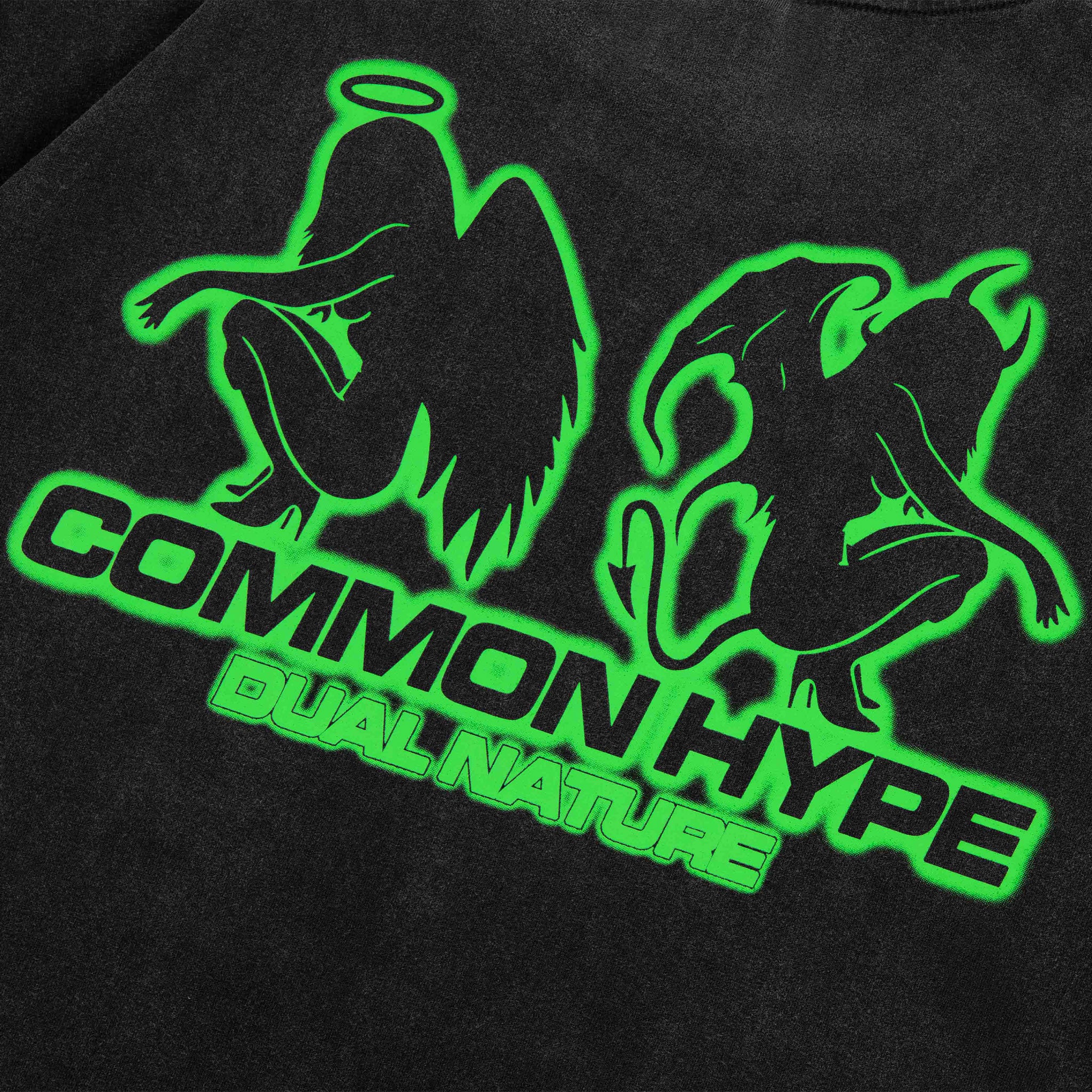 Common Hype Dual Nature Tee Washed Black - Common Hype
