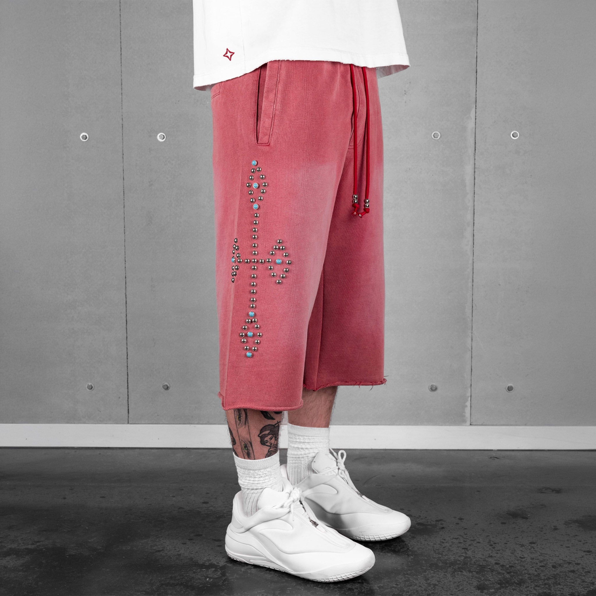 Commons Studios Rivet Sweatshort Gym Red