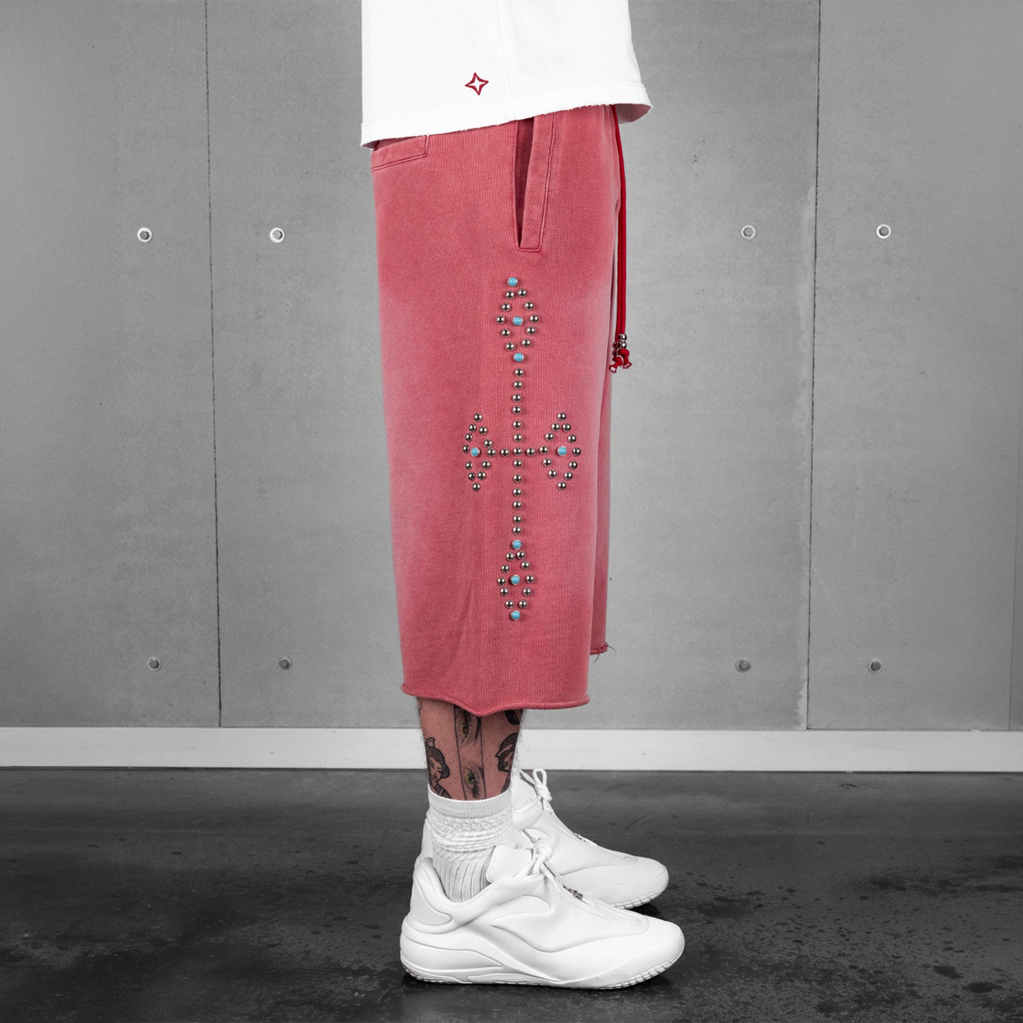 Commons Studios Rivet Sweatshort Gym Red