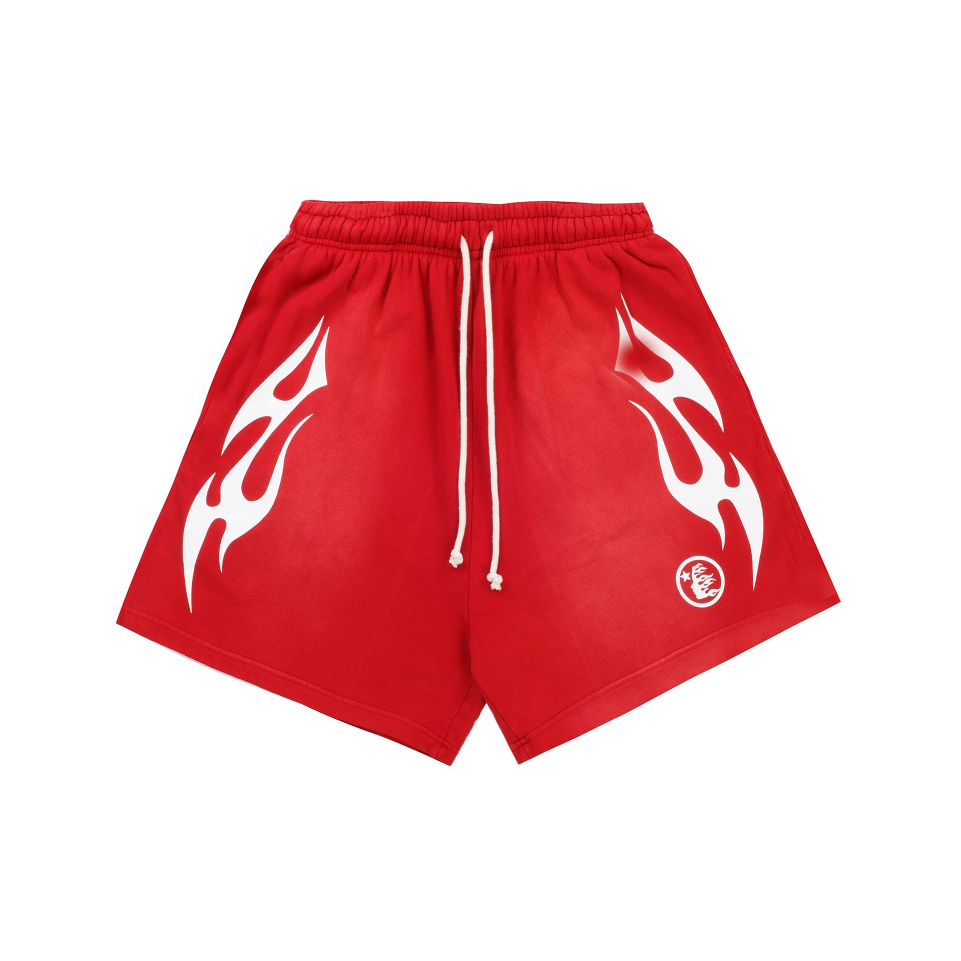 Hellstar Flame Shorts Red White – Common Hype