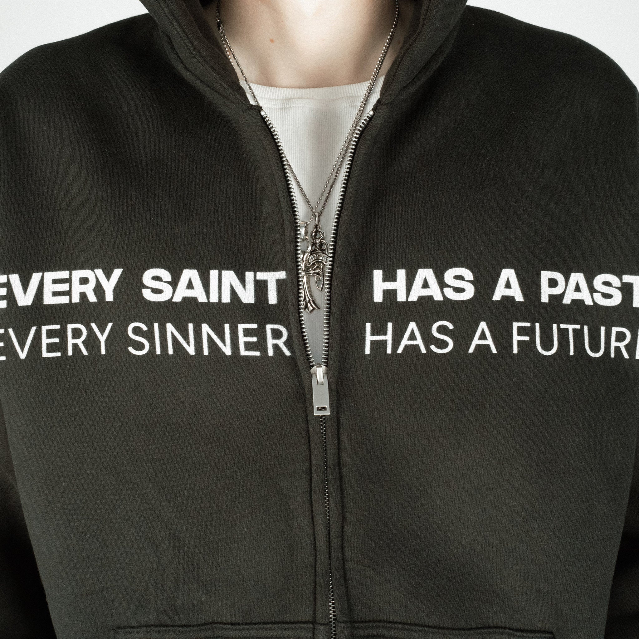 Compliments Sinner & Saint Black Wash Zip-Up Hoodie - Common Hype