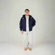 Compliments What Do You Want Navy Blue Wash Zip-Up Hoodie