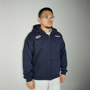 Compliments What Do You Want Navy Blue Wash Zip-Up Hoodie