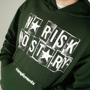 Compliments No Risk, No Story Dark Green Hoodie