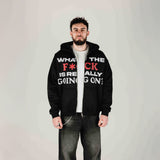 Compliments What The F*** Black Wash Zip-Up Hoodie