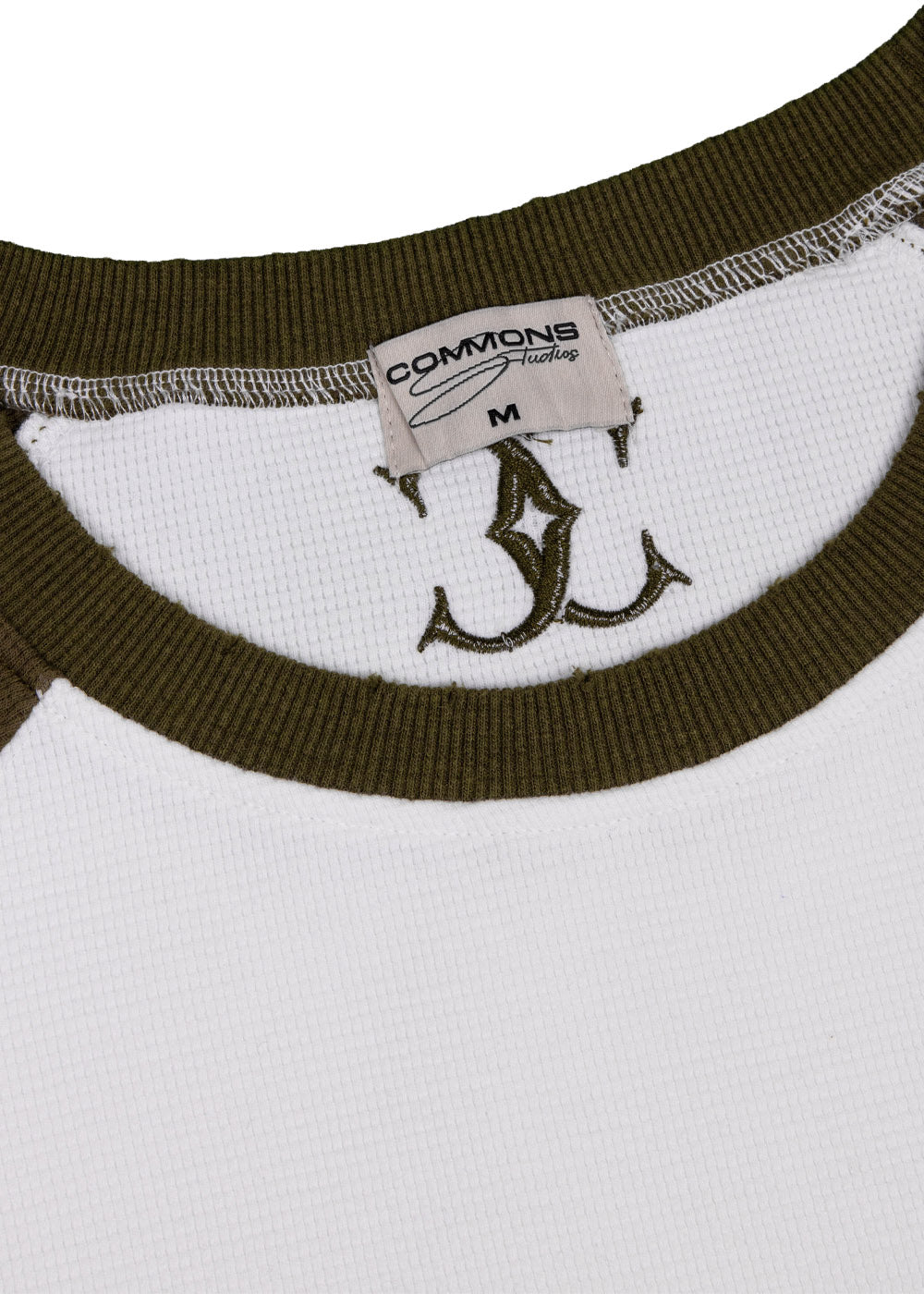 Commons Studios Waffle Thermal Long Sleeve Olive/White
