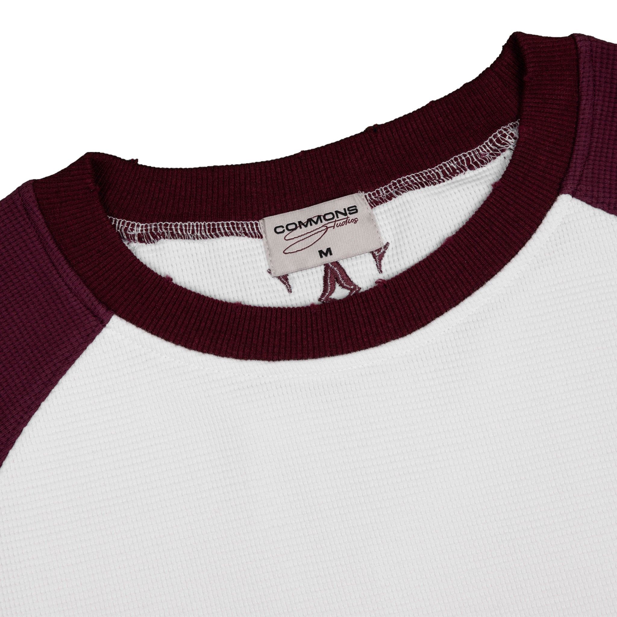 Commons Studios Waffle Thermal Long Sleeve Plum/White