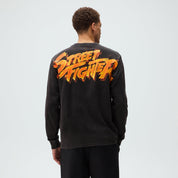 Kith x Capcom Street Fighter Flame Vintage Long Sleeve Tee Black