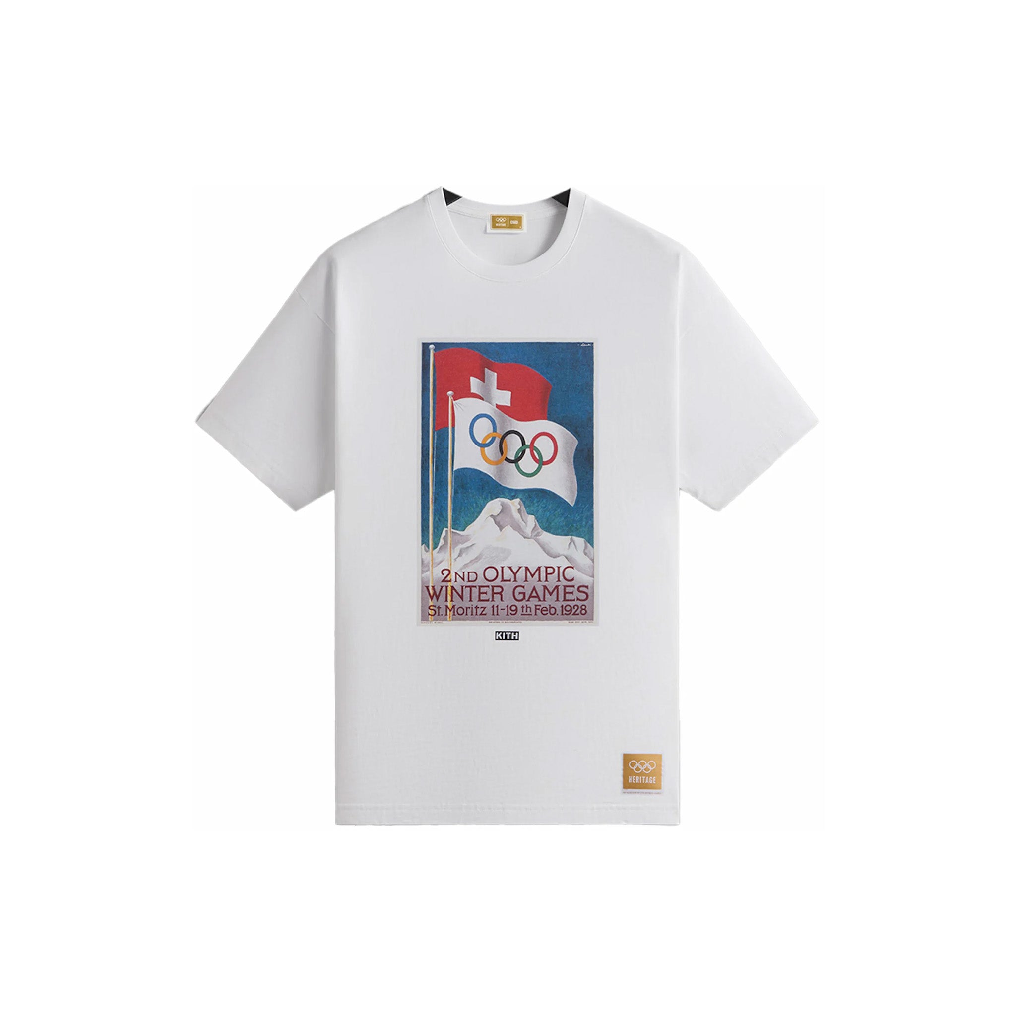 Kith Olympics Heritage St. Moritz 1928 Vintage Tee White - Common Hype